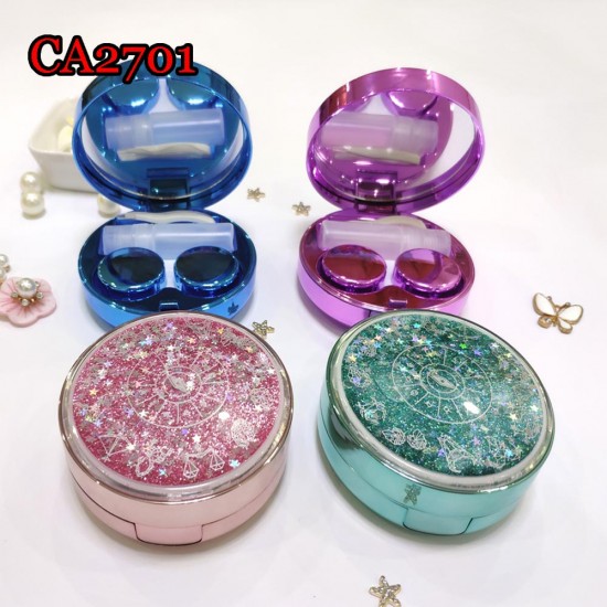 D-CA2701 CONSTELLATION QUICKSAND CONTACT LENS CASE WITH MIRROR