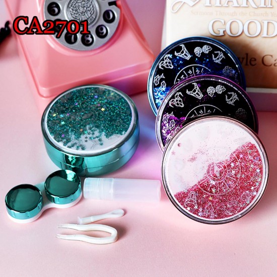 D-CA2701 CONSTELLATION QUICKSAND CONTACT LENS CASE WITH MIRROR