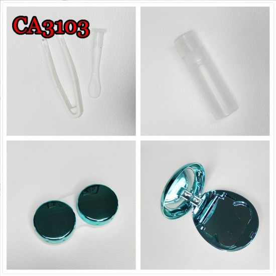 D-CA3103 COBBLESTONE MIRROR BOX CONTACT LENS CASE WITH MIRROR