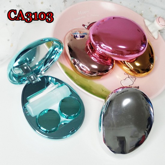 D-CA3103 COBBLESTONE MIRROR BOX CONTACT LENS CASE WITH MIRROR
