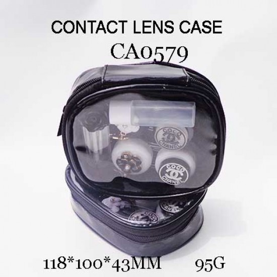 D-CA0579 2PCS CHANEL SET FLOWER TUSSES CONTACT LENS CASE WITH MIRROR
