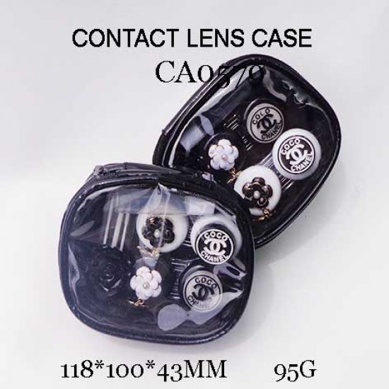 D-CA0579 2PCS CHANEL SET FLOWER TUSSES CONTACT LENS CASE WITH MIRROR