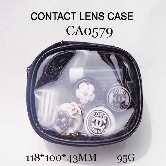 D-CA0579 2PCS CHANEL SET FLOWER TUSSES CONTACT LENS CASE WITH MIRROR