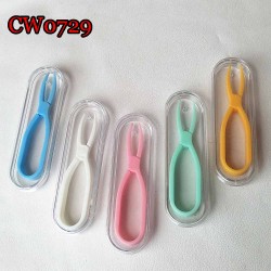 D-CW0729 SCISSOR STYLE SOFT PLASTIC MAKEUP TWEEZERS 