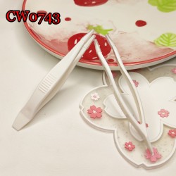 D-CW0743 WHITE LONG 11.5CM  SOFT CONTACT LENS TWEEZERS 