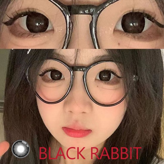 B-BLACK RABBIT COLOR SOFT CONTACT LENS (2PCS/PAIR)