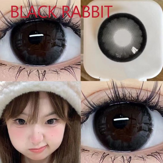 B-BLACK RABBIT COLOR SOFT CONTACT LENS (2PCS/PAIR)
