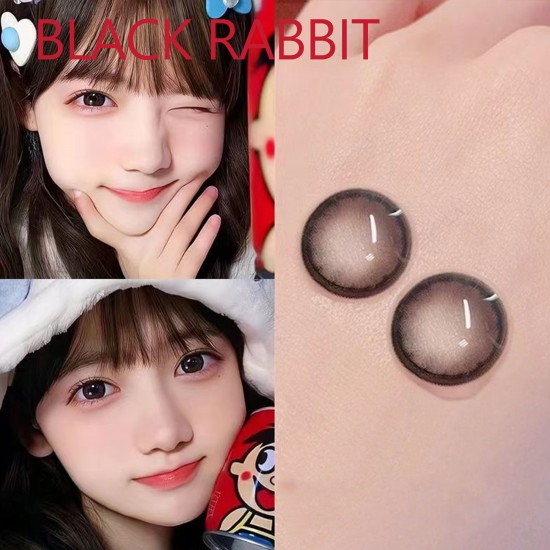 B-BLACK RABBIT COLOR SOFT CONTACT LENS (2PCS/PAIR)