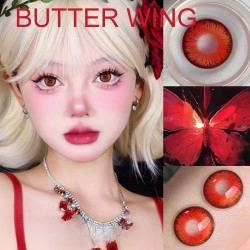 B-BUTTER WING RED COLOR SOFT CONTACT LENS (2PCS/PAIR)