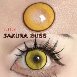 A-SAKURA BUBB YELLOW COLOR SOFT CONTACT LENS (2PCS/PAIR)