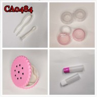 D-CA0484 BISCUIT SEASAME CONTACT LENS CASE WITH MIRROR