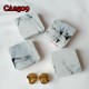 D-CA2509 SQUARE MARBLE ROUND CONTACT LENS CASE WITH MIRROR