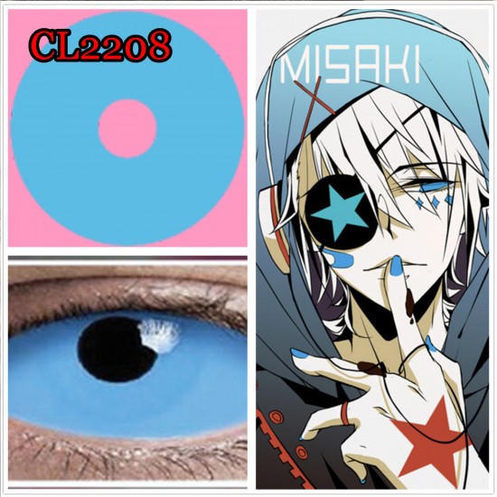C-CL2208 22MM FULL EYE BLUE SCLERA COLOR CONTACT LENS  (2PCS/PAIR)