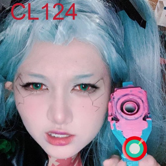 A-CL124 GREEN RED DOLLS COSPALY COLOR CONTACT LENS (2PCS/PAIR)