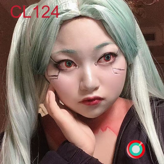 A-CL124 GREEN RED DOLLS COSPALY COLOR CONTACT LENS (2PCS/PAIR)