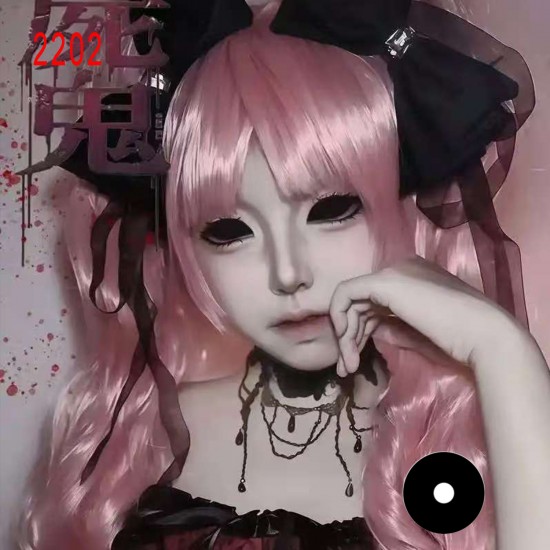 C-CL2202 22MM FULL EYE BLACK SCLERA COLOR CONTACT LENS (2PCS/PAIR)