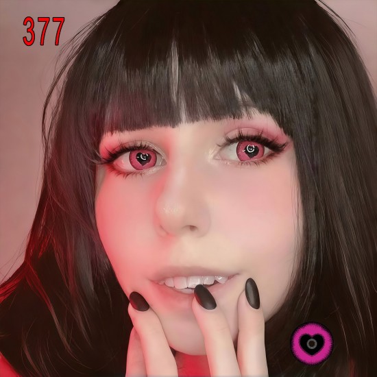 A-CL377 SWEET HEART HOTPINK COSPLAY COLOR CONTACT LENS (2PCS/PAIR)