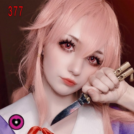 A-CL377 SWEET HEART HOTPINK COSPLAY COLOR CONTACT LENS (2PCS/PAIR)