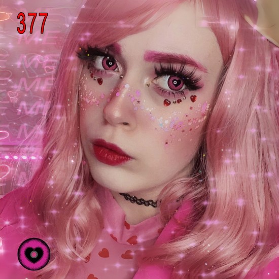 A-CL377 SWEET HEART HOTPINK COSPLAY COLOR CONTACT LENS (2PCS/PAIR)